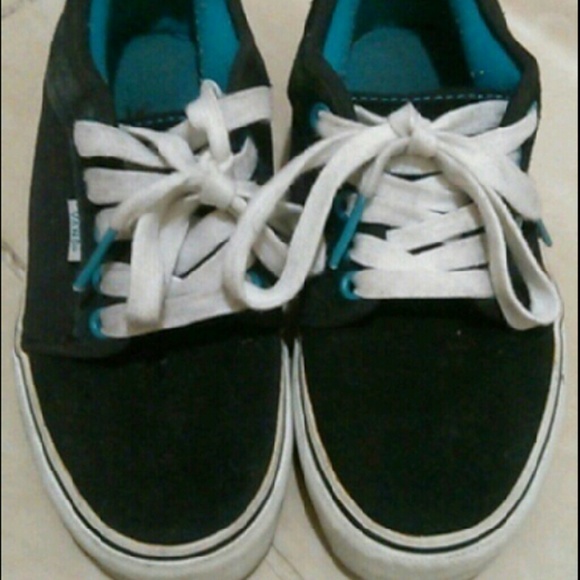 Black and Blue Vans Skater Shoes