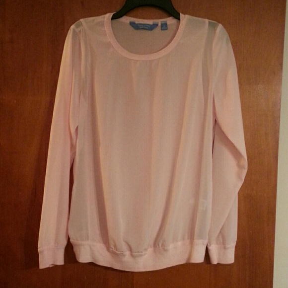 🚫SOLD🚫Simply Vera Vera Wang pink sheer top - Picture 1 of 3