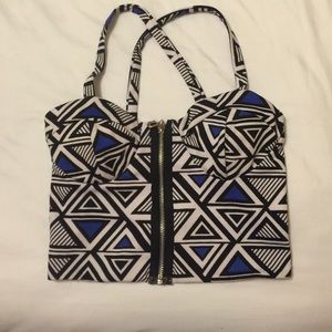 Zip up crop top