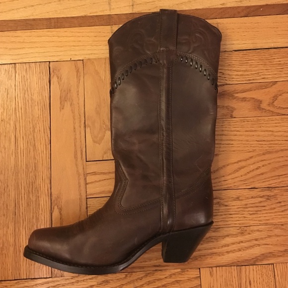 brown leather cowboy boots