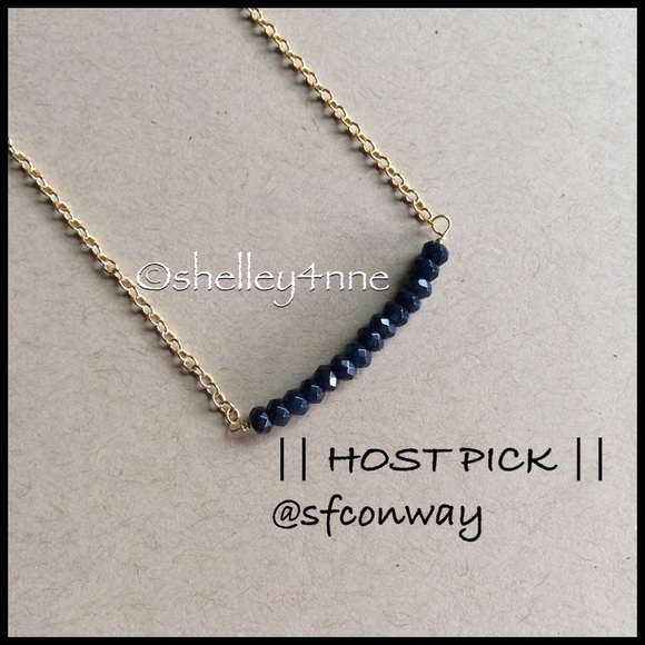Sapphire & 18k Gold Bar Necklace