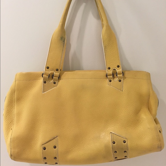 Cole Haan yellow leather handbag