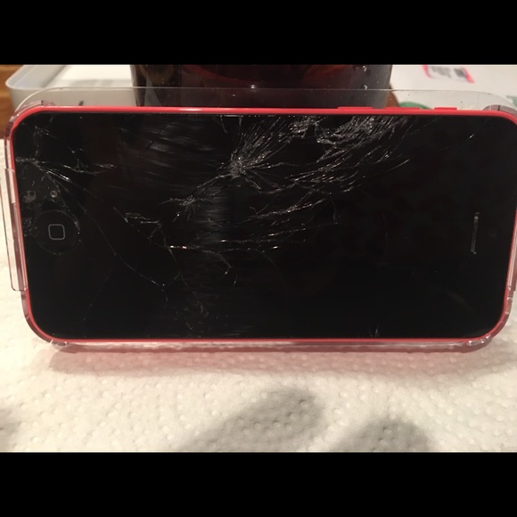 iPhone 5c with cases. Screen is cracked. - Picture 2 of 3