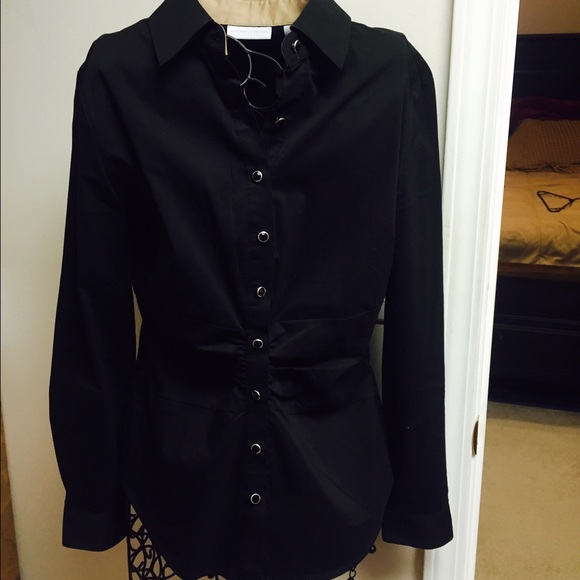 New York and company black button up shirt