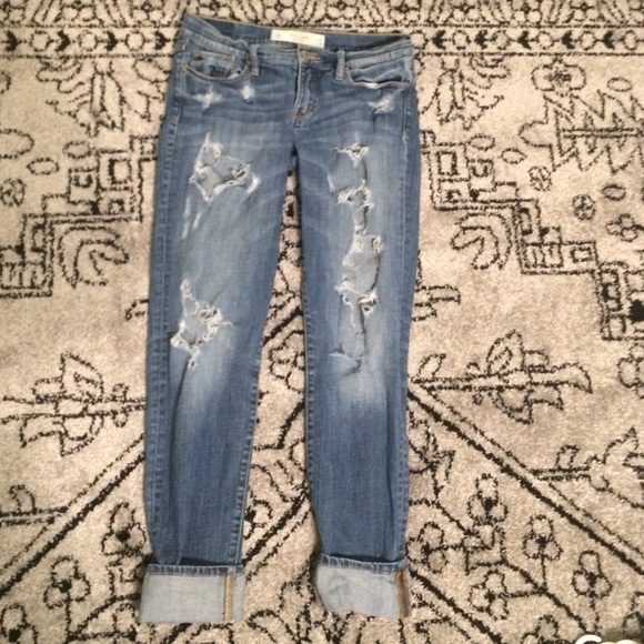 Abercrombie & Fitch distressed boyfriend jeans