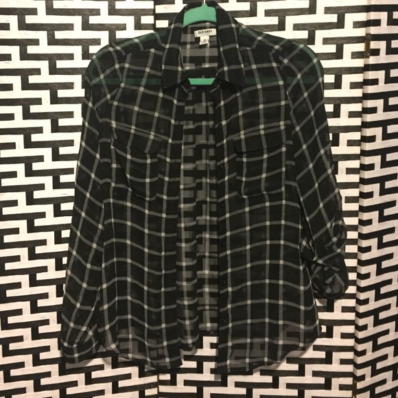 Black and White Button Up Blouse - Picture 1 of 1
