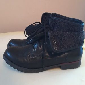 Rock & Candy Spraypaint Lace Combat Boot