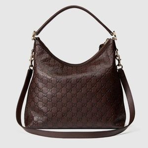 Gucci Signature Brown Hobo Bag