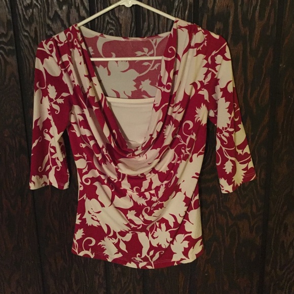 Red and white blouse