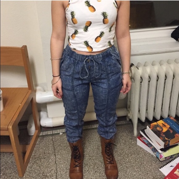 SOLD-Denim Joggers - Picture 3 of 4