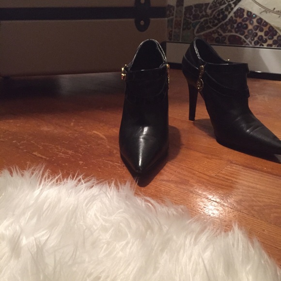 Ralph Lauren Black Leather Ankle Booties Size 8.5