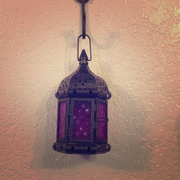 URBAN OUTFITTERS HOME Purple Metal Candle Lantern