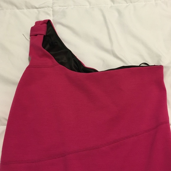 ZARA Hot pink one shoulder fitted mini dress - Picture 2 of 4