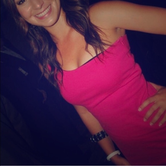 ZARA Hot pink one shoulder fitted mini dress - Picture 4 of 4