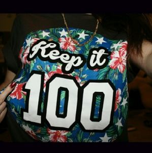 Cropped 'Keep it 100' Shirt