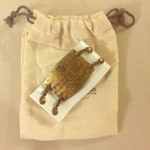 White Leather Bracelet with Rumi Quote