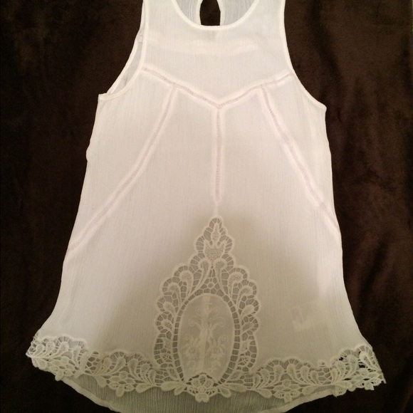 White tank from Urban Outfitters w/ lace detail