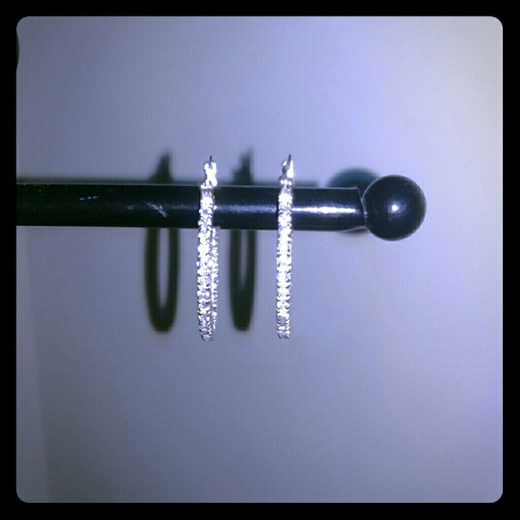 Sterling Silver CZ Hoops