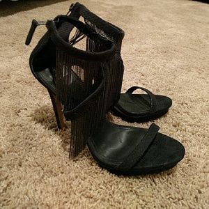 Brian Atwood cascading fringe heel