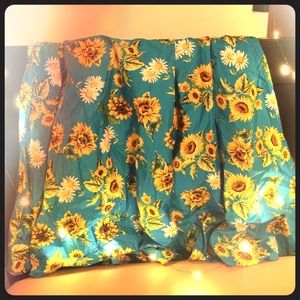 Hell Bunny Vixen Circle Skirt Floral Sunflower
