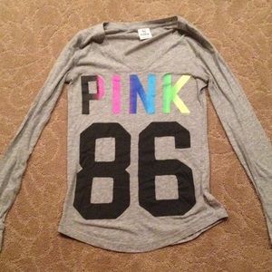 Victoria Secret PINK gray Long sleeve tee