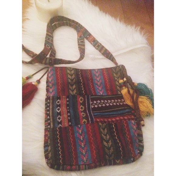 Multi-colored Boho Chic cross body bag