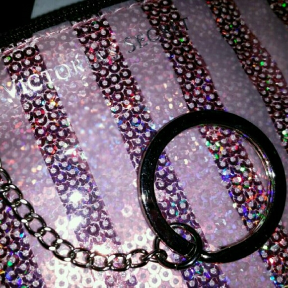 Victoria's Secret Pink Stripe Bling Clutch Wallet - Picture 4 of 5
