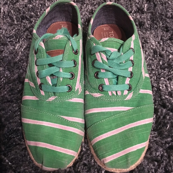 Toms Cordones Green Stripe