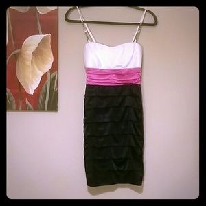 Ivory/Fuscha/Black dress