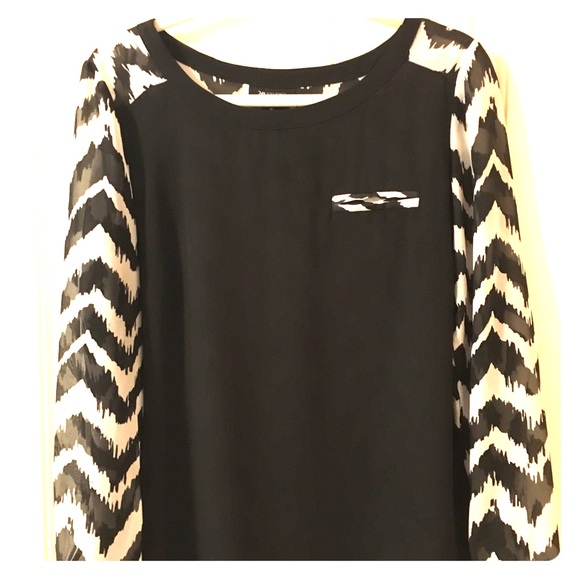 Black and white chevron blouse