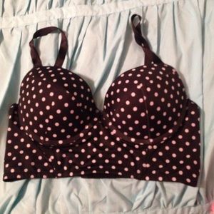 Black & white polka dot bra top