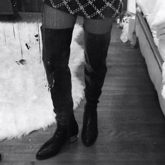 Jeffery Campbell Faux Leather Over the Knee Boots