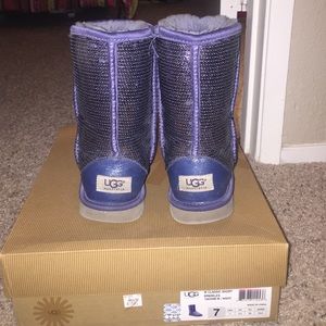 💜Purple classic short sparkly UGGs