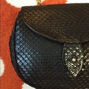 Lafitte Snakeskin Leather Bag, early Judith Leiber