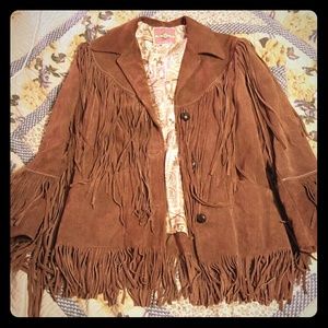 Ms. Pioneer leather fringe jacket