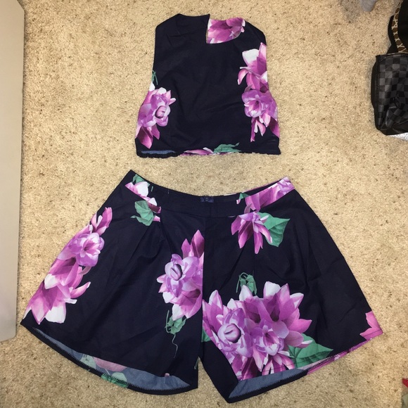 2 piece floral outfit