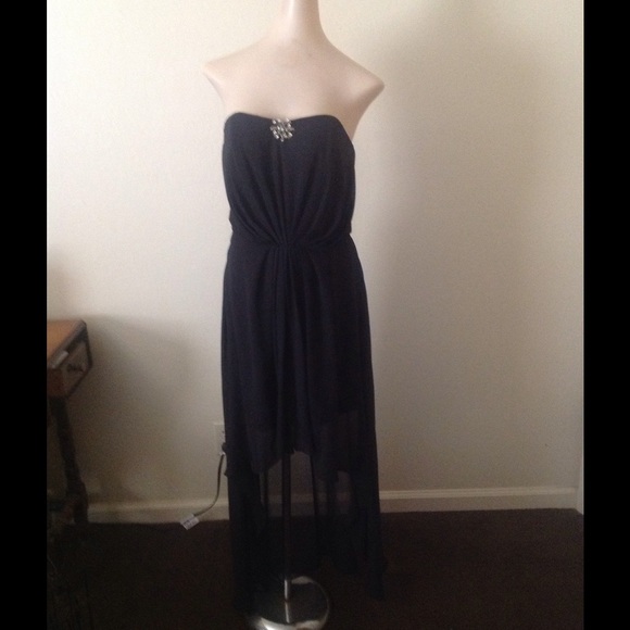 Black strapless hi-low dress from Boston Proper