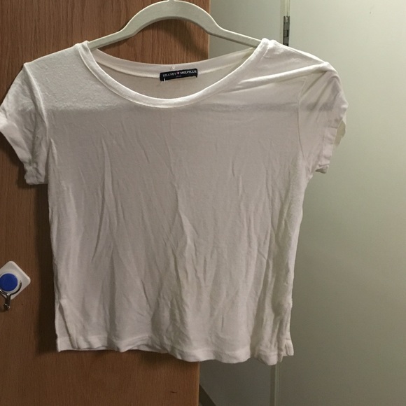 Brandy Melville White Cropped short sleeve tee