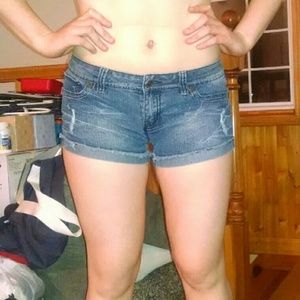 Cuffed Jean Shorts