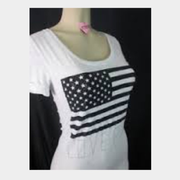Pink American flag tshirt