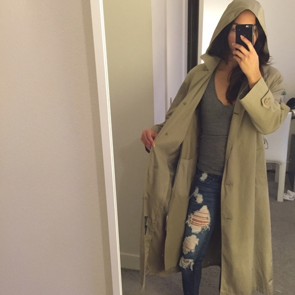 Lined London Fog Long Trench Coat - Picture 2 of 4