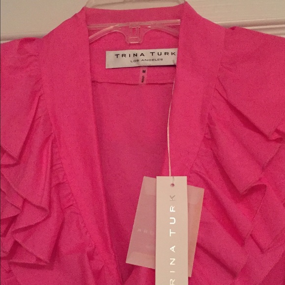 TRINA TURK hot pink blouse. - Picture 2 of 3