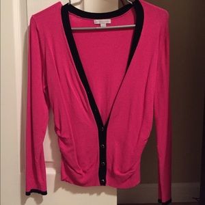 NYC Hot pink and black button up cardigan