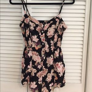 Floral Romper with button-up detail