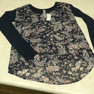 NWT Aeropostale Sheer Floral Blouse