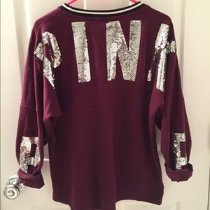 vs pink sequin pullover