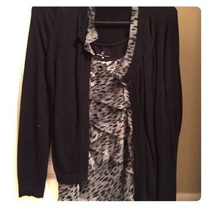 Black Cheetah print tank with matching pull over