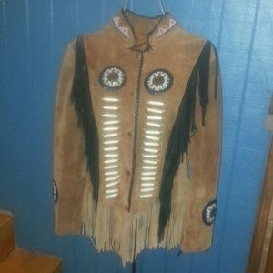 Striking Indian suede jacket sz M/L PRICE FIRM.