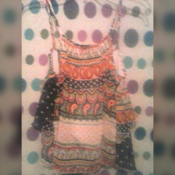 Olsenboye Chiffon Mixed Tank Top - Picture 4 of 4