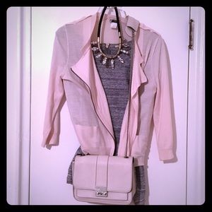 J. Crew white moto cardigan